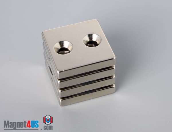 1" x 1" x 3/16" #6 N42 Countersunk Magnet - photo 4