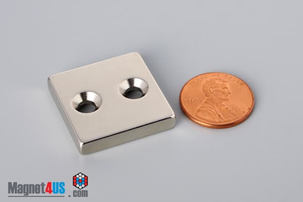 1" x 1" x 3/16" #6 N42 Countersunk Magnet - photo 8
