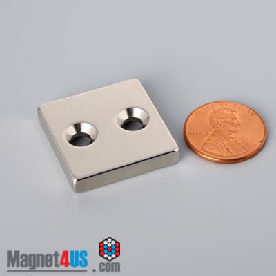 1" x 1" x 3/16" #6 N42 Countersunk Magnet - photo 14