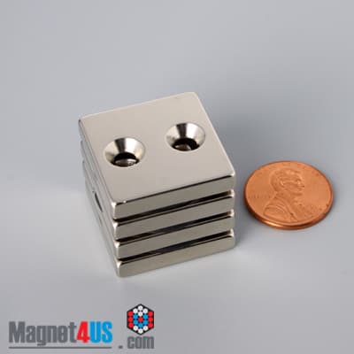 1" x 1" x 3/16" #6 N42 Countersunk Magnet - photo 17