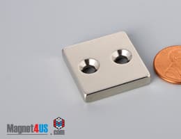 1" x 1" x 3/16" #6 N42 Countersunk Magnet - photo 21