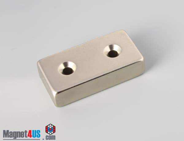 2" x 1" x 1/2" #8 N42 Countersunk Magnet - photo 1