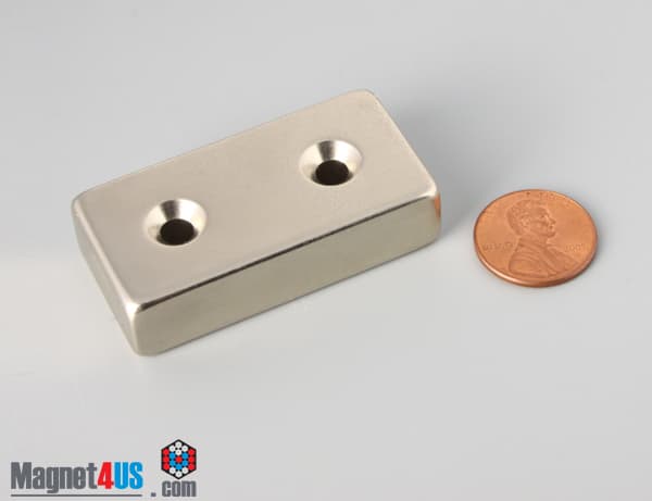 2" x 1" x 1/2" #8 N42 Countersunk Magnet - photo 2