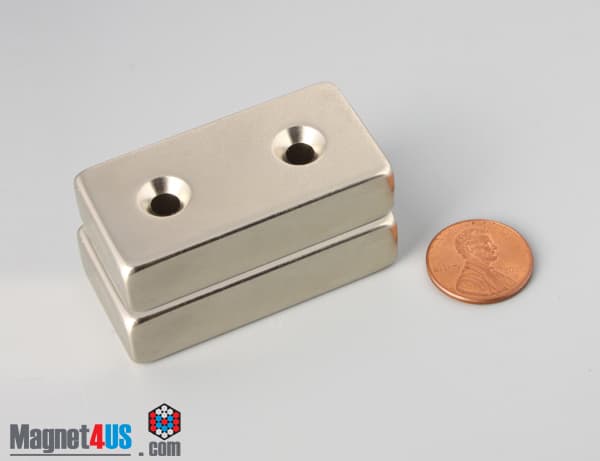 2" x 1" x 1/2" #8 N42 Countersunk Magnet - photo 6