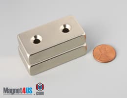 2" x 1" x 1/2" #8 N42 Countersunk Magnet - photo 24