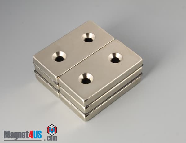2" x 1" x 1/4" #8 N42 Countersunk Magnet - photo 4