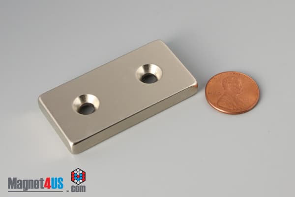 2" x 1" x 1/4" #8 N42 Countersunk Magnet - photo 7