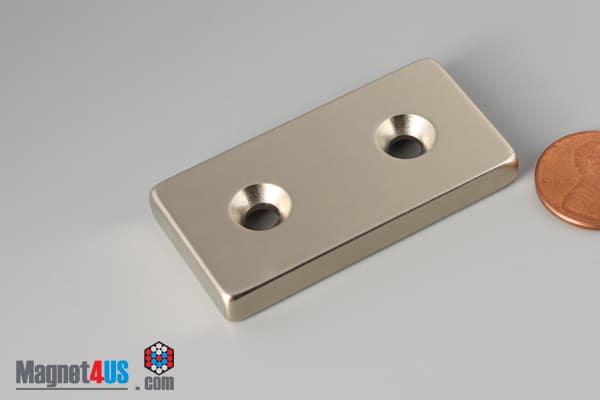 2" x 1" x 1/4" #8 N42 Countersunk Magnet - photo 8