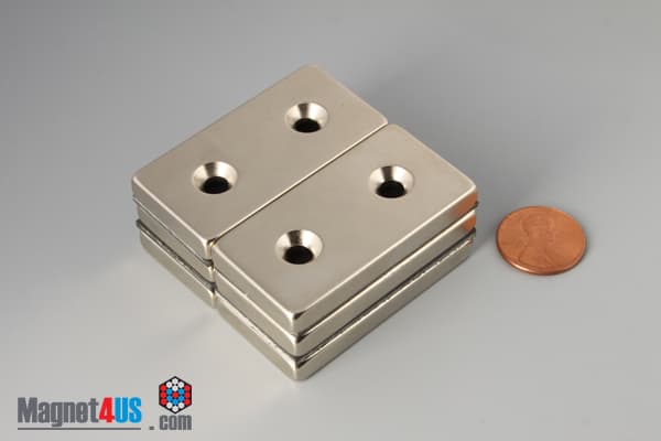 2" x 1" x 1/4" #8 N42 Countersunk Magnet - photo 10