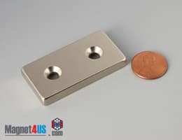 2" x 1" x 1/4" #8 N42 Countersunk Magnet - photo 17