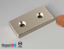 2" x 1" x 1/4" #8 N42 Countersunk Magnet - photo 18