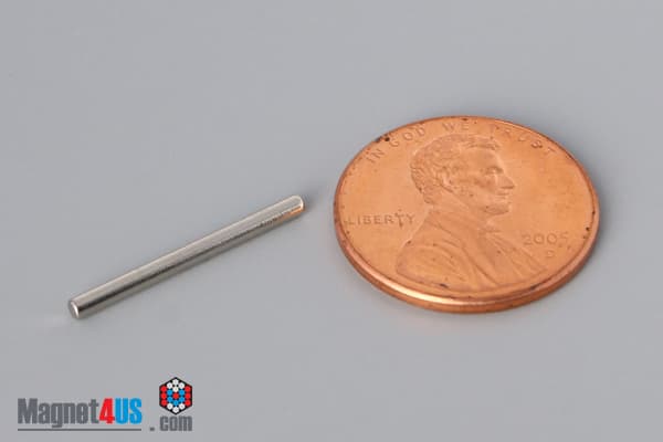 1/16" dia. x 3/4" N40 Neodymium Cylinder Magnet