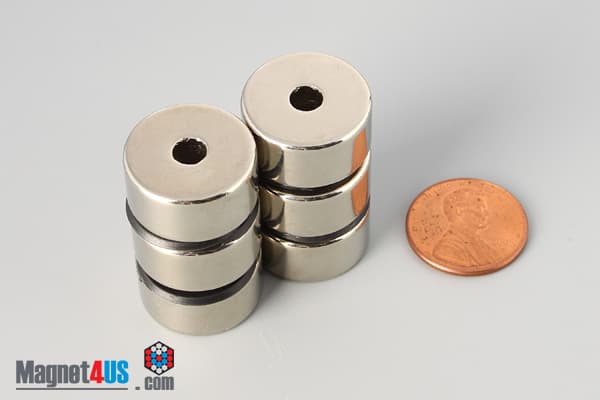 3/4" od x 3/16" id x 3/8" N45 Neodymium Ring Magnet - photo 5