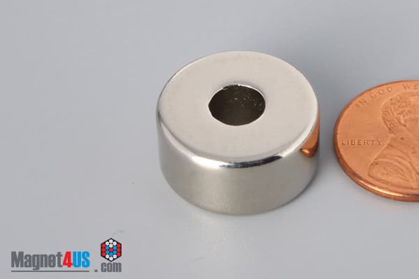 3/4" od x 1/4" id x 3/8" N45 Neodymium Ring Magnet - photo 3