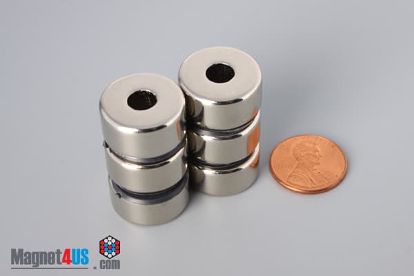 3/4" od x 1/4" id x 3/8" N45 Neodymium Ring Magnet - photo 5