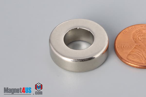 3/4" od x 3/8" id x 1/4" N45 Neodymium Ring Magnet - photo 3