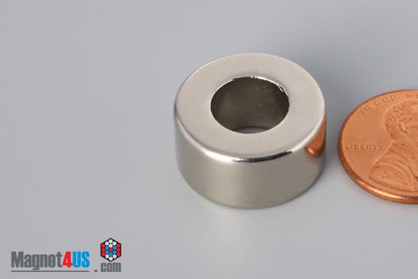 3/4" od x 3/8" id x 3/8" N45 Neodymium Ring Magnet - photo 3