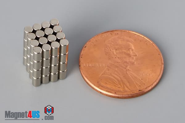 1/10" dia. x 1/8" N45 Neodymium Cylinder Magnet - photo 5