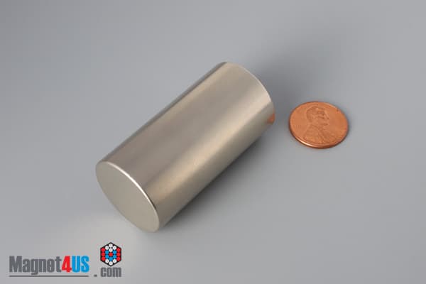 1" dia. x 2" N45 Neodymium Cylinder Magnet - photo 1