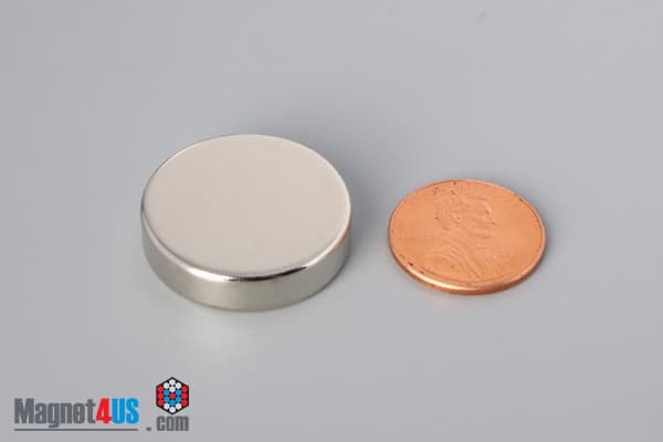 1" dia. x 1/4" N40 Neodymium Disc Magnet - photo 1