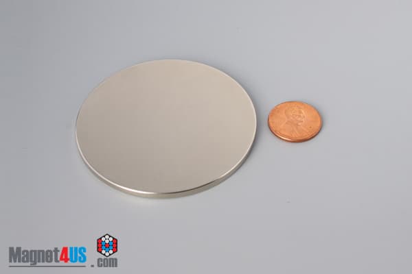 2 1/2" dia. x 1/8" N40 Neodymium Disc Magnet