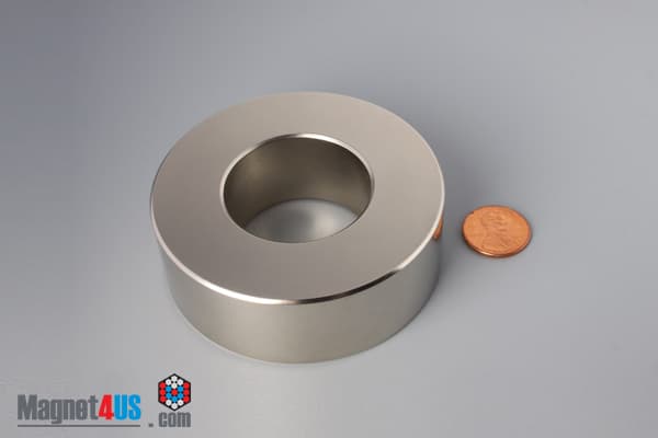 3" od x 1 1/2" id x 1" N45 Neodymium Ring Magnet - photo 1